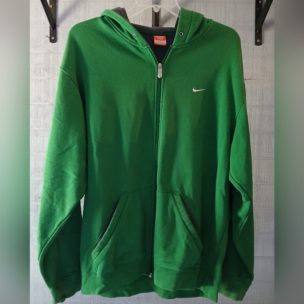 Nike Vintage Forest Green Full-Zip Hoodie Men's XL.  FF#324
